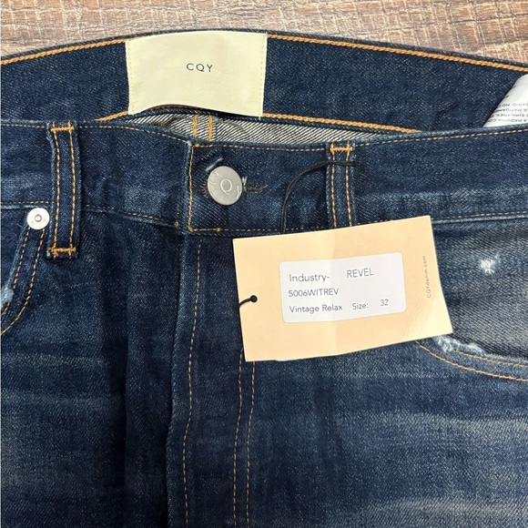 NWT CQY 100% Cotton Vintage Relaxed Denim Jeans Size 32 - Picture 2 of 5
